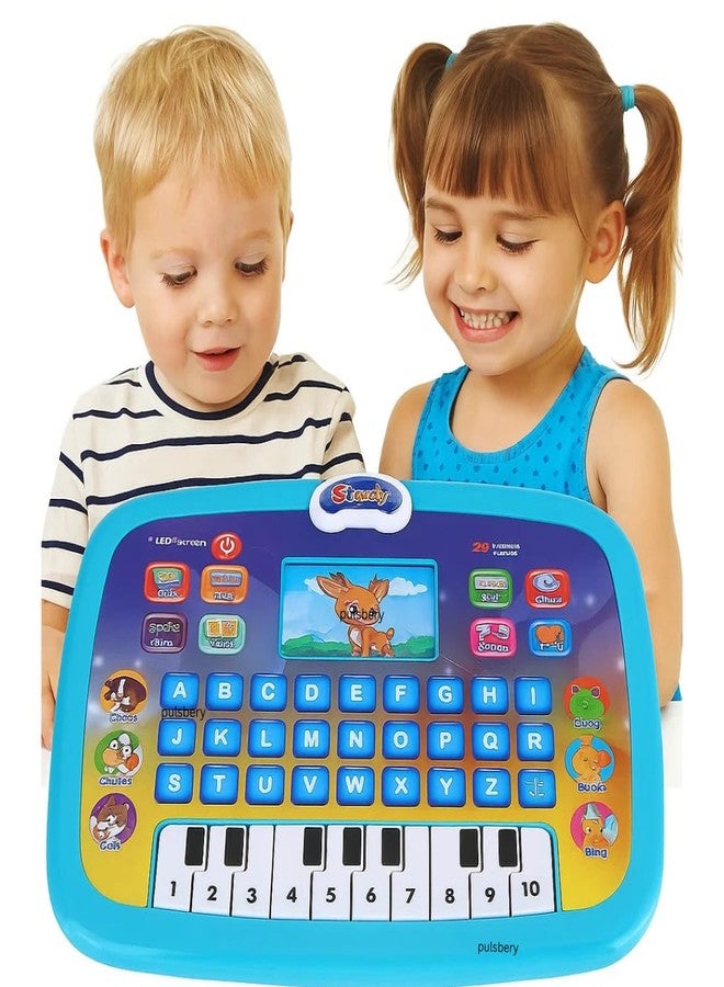 PULSBERY English Learner Study Laptop for Kids - Educational Learning Alphabet & Numbers Cartoon Design Computer for Toddlers, Light with Sound Laptop, Multi Colors - Image 1